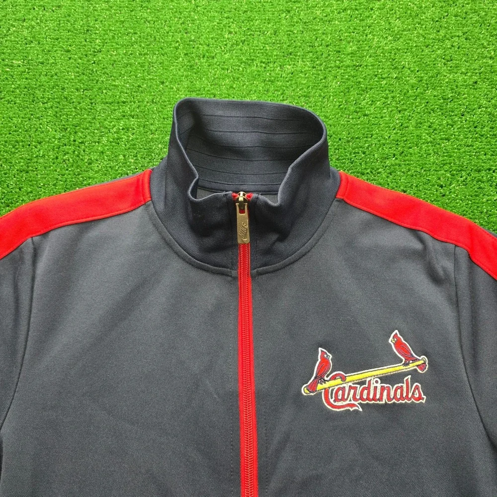 St Louis Cardinals Nike Cooperstown Track Jacket Mens Small Baseball Full‎ Zip